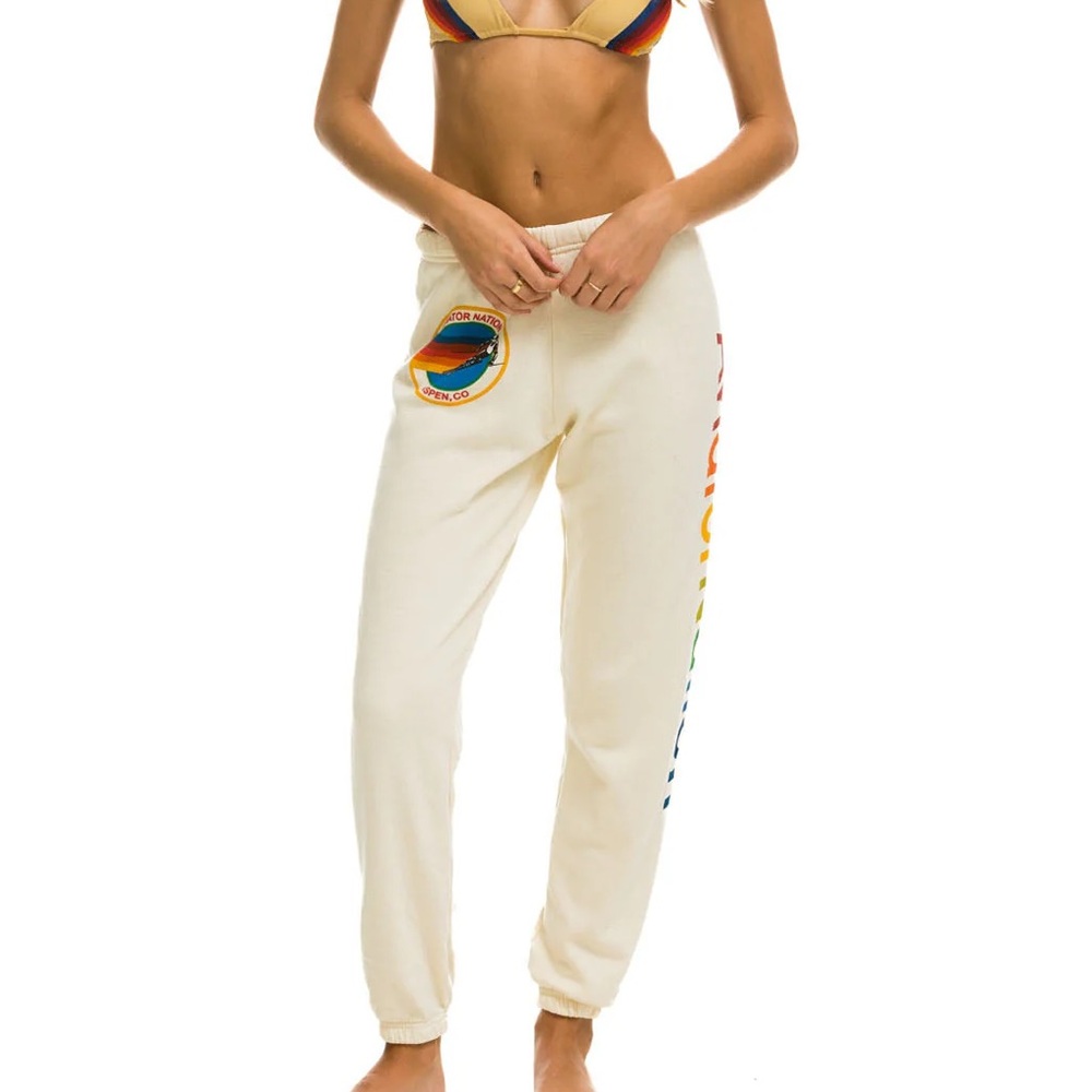 Aviator Nation Cream sweatpants
